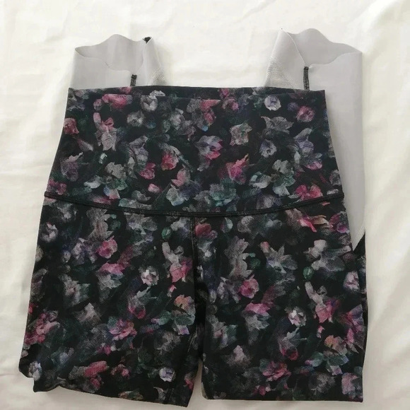 Lululemon Wunder Under Crop High Rise Roll Down 23" Leggings Floral Multi 6 - Picture 8 of 16